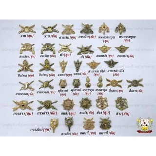 สังกัด+เหล่า ทหารบก แบบขัด แบบชุบ ขาเข็ม ขาแม่เหล็ก
