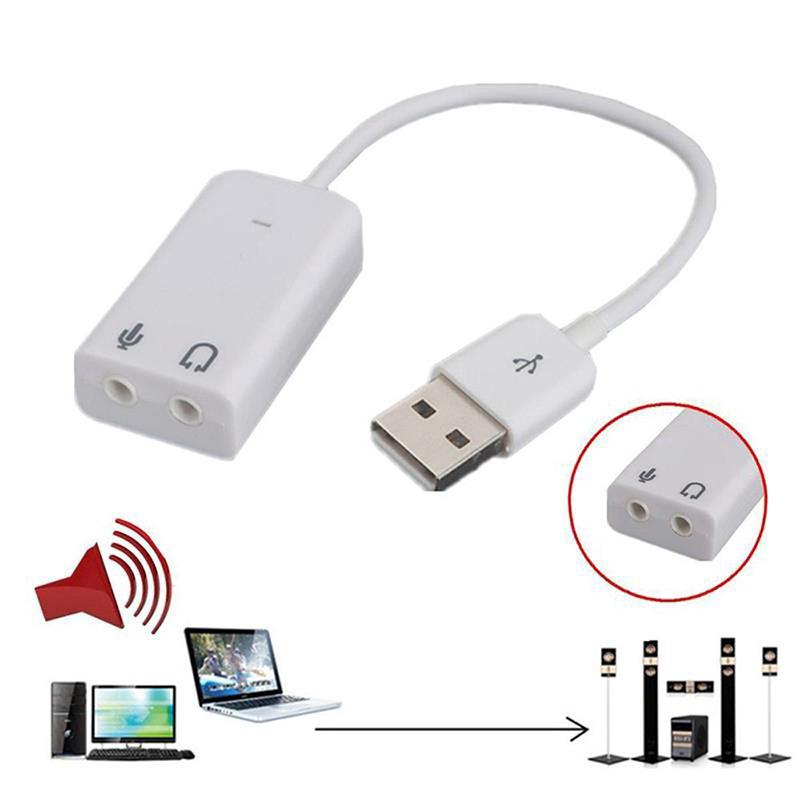 USB 2.0 3 D 7.1 Channels อะแดปเตอร์แปลงเสียงสเตอริโอสำหรับแล็ปท็อป