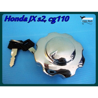 HONDA JX S2 CG110 FUEL TANK CAP "CHROME" &amp; KEY SET // ฝาถังน้ำมันเบนซิน พร้อม ลูกกุญแจ สินค้าคุณภาพดี