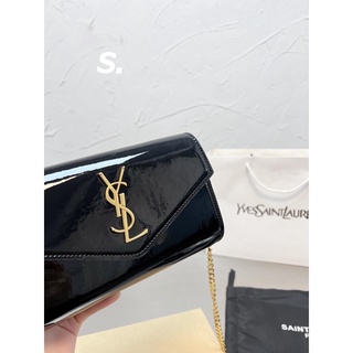 Saint Laurent Ysl Utown Woc Mini Envelope Bag Decorated With Metal Ysl