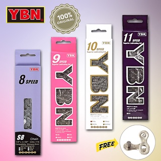 โซ่จักรยานเสือหมอบและเสือภูเขา YBN 8,9,10,11,12 สปีด ของแท้ [Original] Made in Taiwan