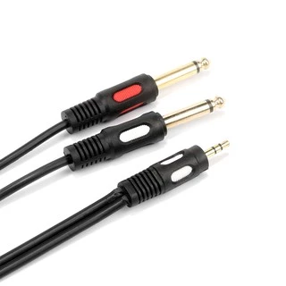【1.5M/3M/5M/10M】3 . 5 มม. male to dual 6 . 35 มม. อุปกรณ์สายเคเบิ้ลเสียงสําหรับ mixer