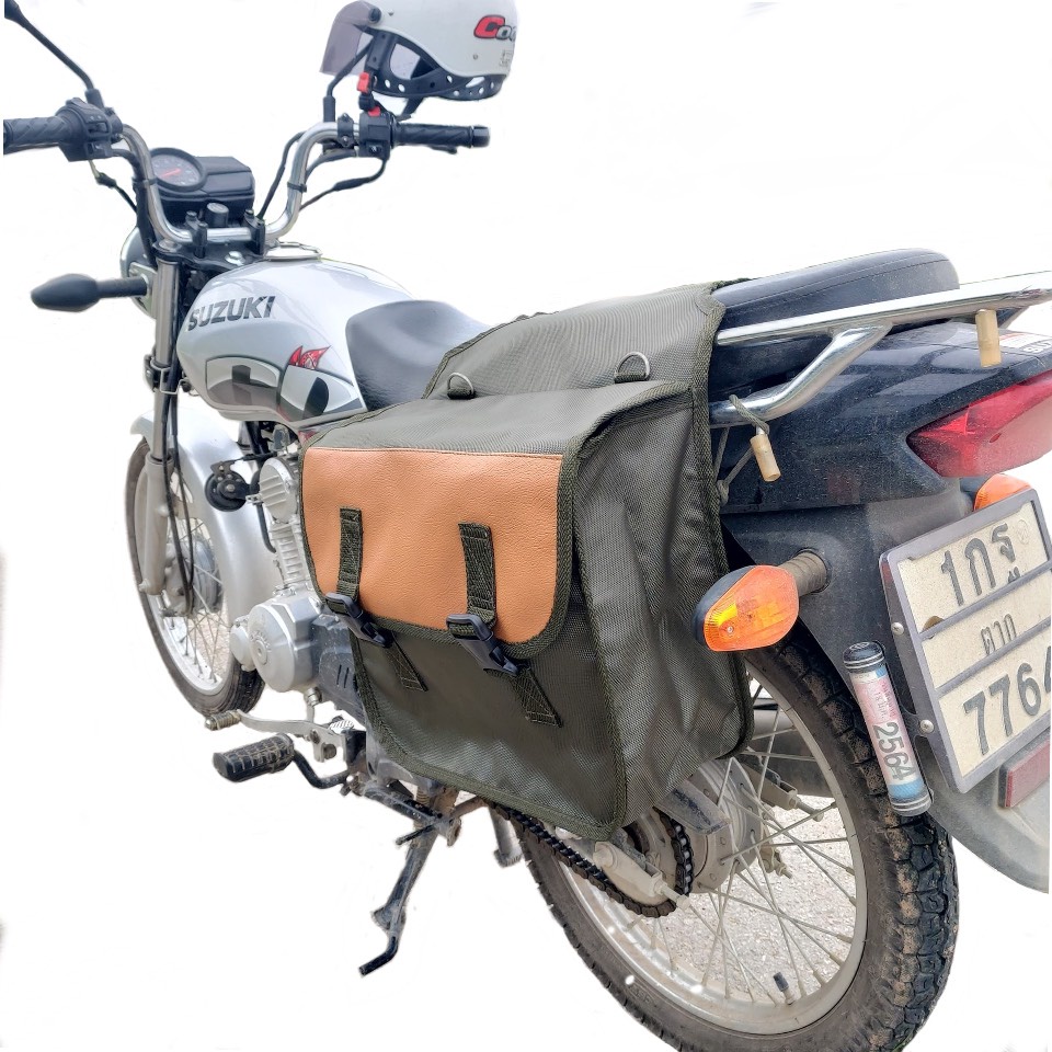 VT1 ไซส์ S กระเป๋าคู่ข้างพาดเบาะมอเตอร์ไซต์วินเทจใบเล็ก ไซส์ S ประมาณ กระเป๋านักเรียน2ใบ