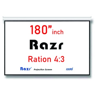 Razr Projector Wall Screen 180 นิ้ว 4:3 จอโปรเจคเตอร์ จอแขวนมือดึง (72 x 96 inch) รุ่น WMW-V180 จอม้วนเก็บอัตโนมัติ