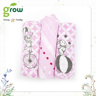 ผ้าอ้อม มัสลินใยไผ่ ผ้าใยไผ่ 100% GROW BAMBOO muslin cloth diapers แพ็ค 3