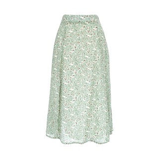 CALLA CREATIV Laurie Skirt - Green กระโปรงยาวผ่าข้างลายดอกไม้ สีเขียว (Calla Iris)