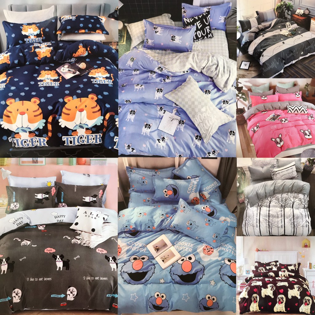 ผ้าปูที่นอน 5 ฟุต 5 ชิ้น เตียงคู่ ควีนไซส์ ลายน่ารักๆ เนื้อผ้าหนานิ่ม ไม่ตกสี ราคาถูก มีของพร้อมส่ง