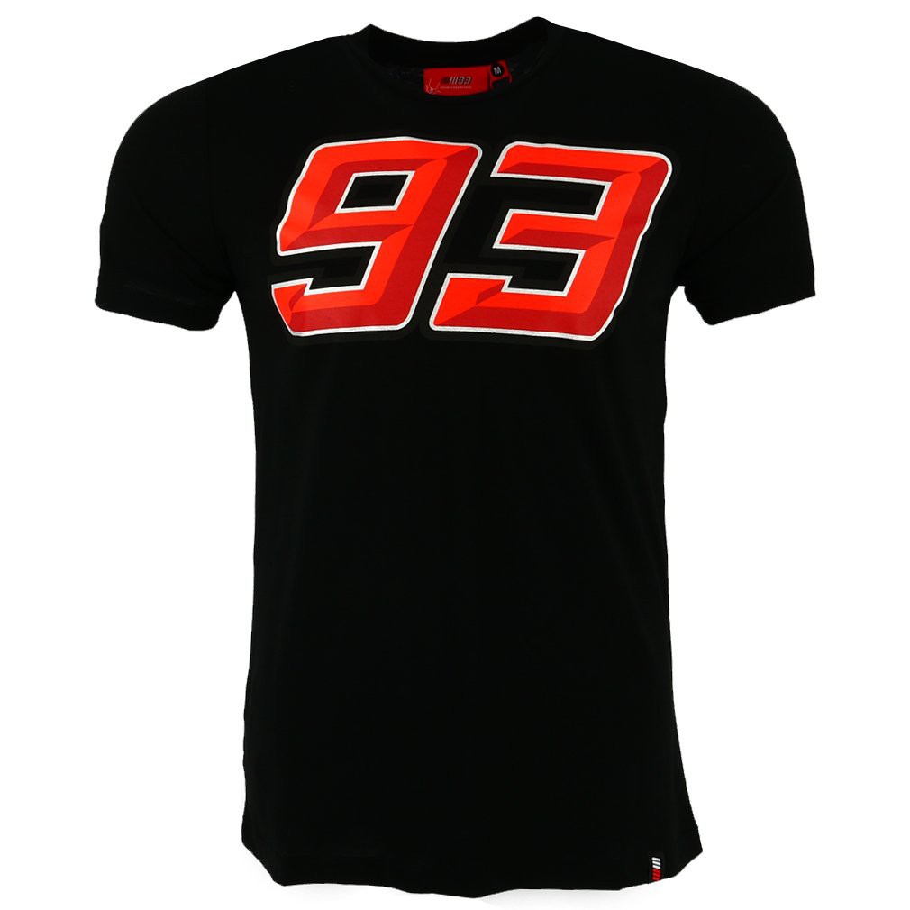 Marc Marquez Motogp เสื้อยืดเนื้อผ้าฝ้าย 93 Logo 100% สีดําสําหรับ ...