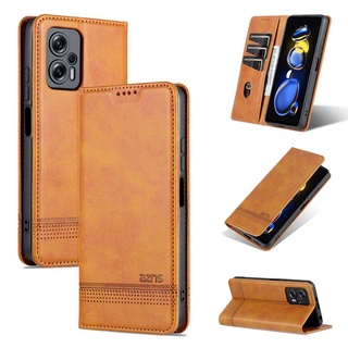 เคสหนัง PU ฝาพับแม่เหล็ก พร้อมช่องใส่บัตร สําหรับ Xiaomi POCO X4 GT Redmi Note 11T Pro