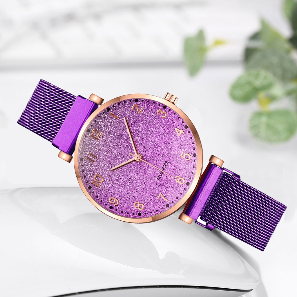 Women Fashion Gradient Color Starry Sky Watch Ladies Magnetic Wrist Watches