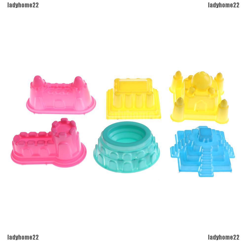 LH6Pcs Beach Sand Castle Building Model Mold Beach Fun Toys For