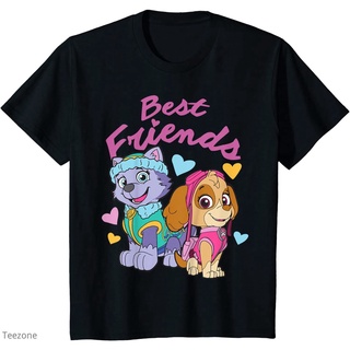 เสื้อยืดพิมพ์ลายprintingเสื้อยืดแขนสั้น คอกลม ผ้าฝ้าย พิมพ์ลาย PAW Patrol Skye&amp;Everest Best Friends แฟชั่นฤดูร้อน สําหรั