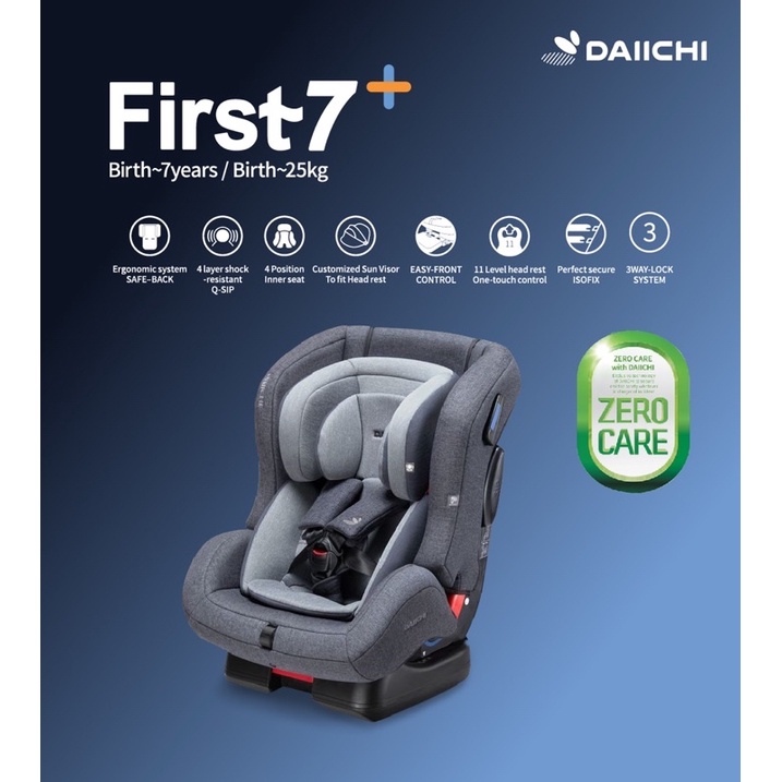 Daiichi carseat รุ่น First7 plus สี grey