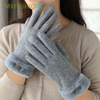 Mxfashione ถุงมือผ้าแคชเมียร์ กันลม หนา ให้ความอบอุ่น ฤดูหนาว สําหรับผู้หญิง