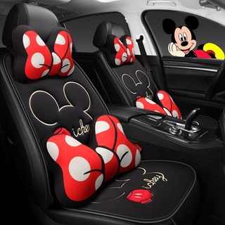 Ice Silk breathable cartoon Mickey Mouse one piece Car Seat Headrest pad y8Z6