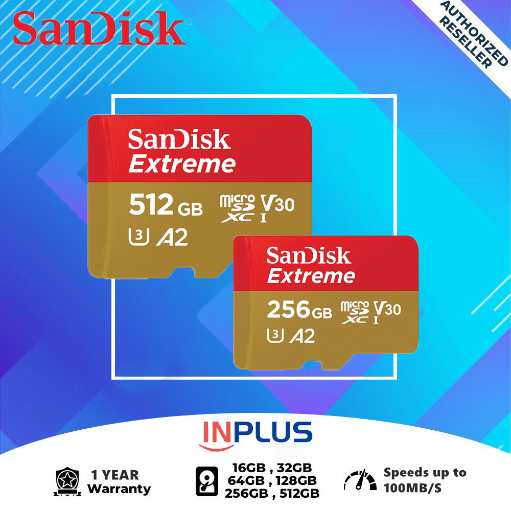 Sandisk Extreme การ์ดหน่วยความจำ 160MB / s 512GB / 256GB / 128GB / 64GB / 32GB / 16GB Micro SD A2 Class 10 SD Card