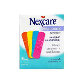 3M Nexcare neon plastic bandages ขนาด 72x19 มม.(9 ชิ้น/ซอง) [1 ซอง] พลาสเตอร์ พลาสติกนีออน สีสันสดใส มีรูระบายอากาศ