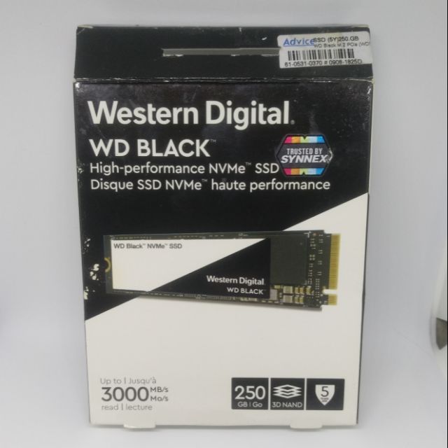  SSD NVMe 250 GB WD Black M.2 PCIe (WDS250G2X0C)

มือสอง
