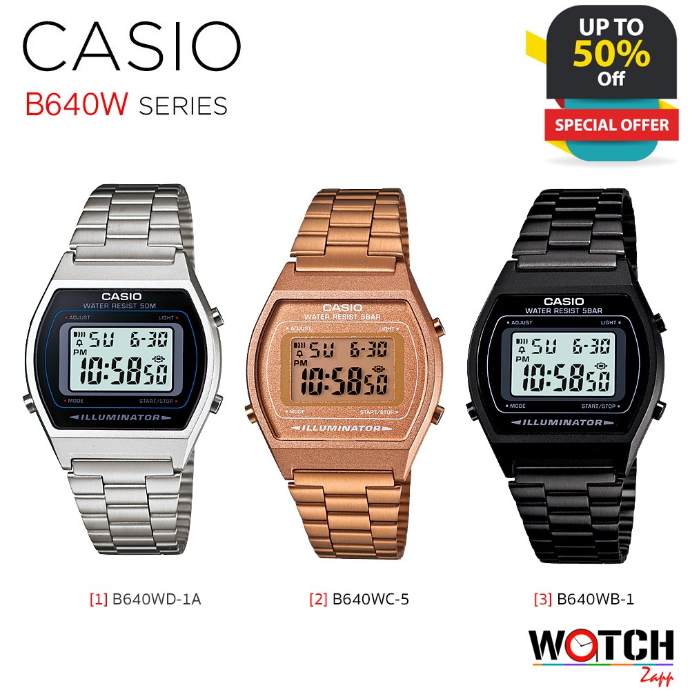 นาฬิกา Casio Standard นาฬิกาข้อมือ ผู้หญิง สายแสตนเลส รุ่น B640WD B640WB B640WC