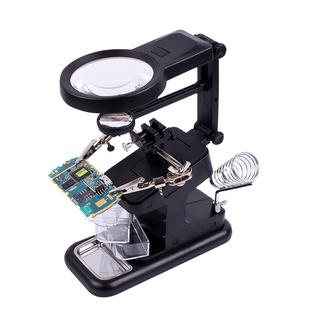 Gemini308 Magnifier Soldering Station LED Light Magnifying Glass Stand Holder USB for Repairing