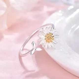 เเหวนสวมนิ้วลายดอกเดซี่ แฟชั่น สำหรับสตรี ฟรีไซร์