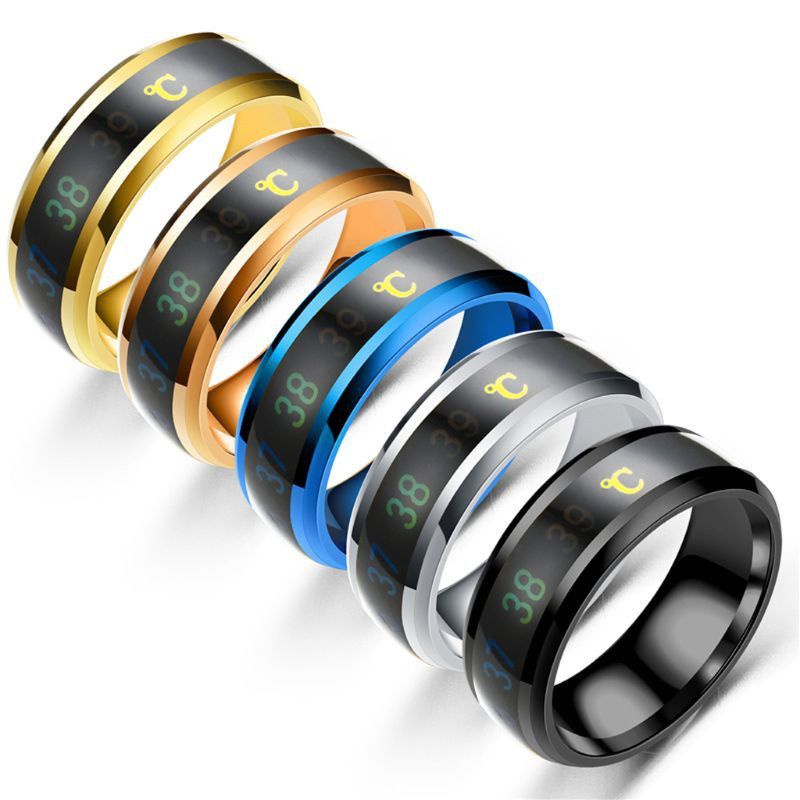 Smart RING AUTOMATIC DIGITAL BODY TEMPERATURE MOVING TECHNOLOGY RING UNISEX TITANIUM MATERIAL