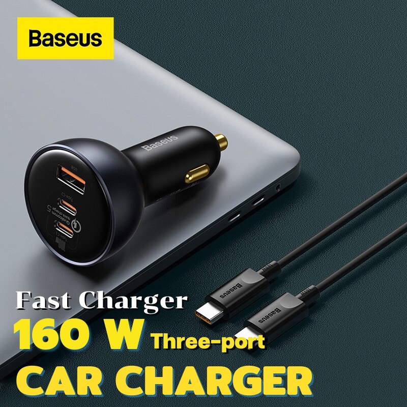 Baseus 160W หัวชาร์จรถแบบชาร์จเร็ว หัวชาร์จ 160W Car Charger Fast Charging ที่ชาร์จแบตในรถยนต์หัวชาร