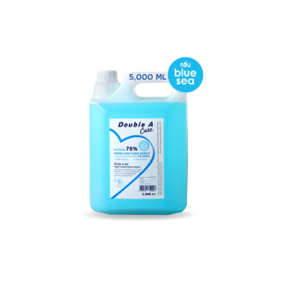Double A Care แอลกอฮอล์แบบน้ำ 5,000 ml. 1 แกลอน แอลกอฮอล์ล้างมือ ผลิตภัณฑ์ทำความสะอาดมือ กลิ่น Blue sea แอลกอฮอล์ 75%