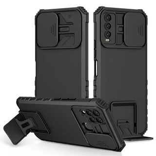 Case For Samsung galaxy A50S A50 A30S A51 A31 A02 เคสสไลด์ปิดกล้อง กันกระแทก มีขาตั้งในตัวตั้งได้ กันรอยกล้องTPU+PC