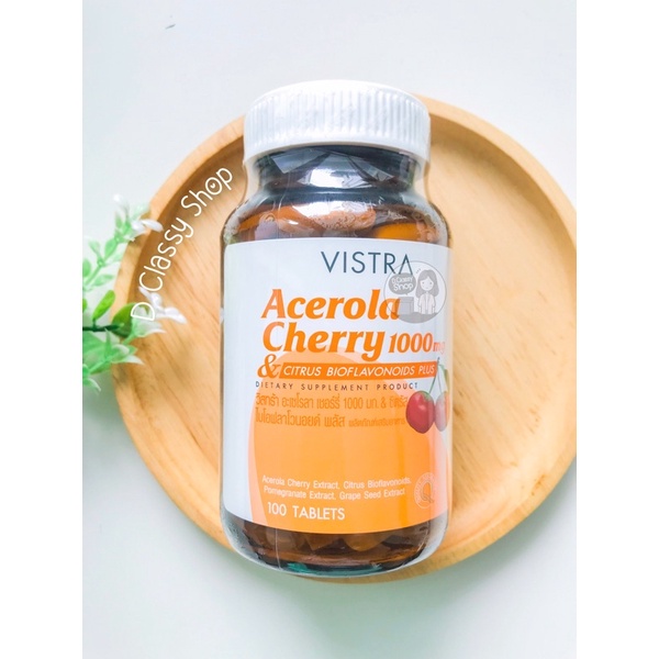 [100 เม็ด&หมดอายุ พ.ศ. 2570] Vistra Acerola Cherry 1000 mg. วิสทร้า อะเซโรลาเชอรี่ 1000 มก. 100 เม็ด