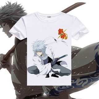 เสื้อยืด Gintama อะนิเมะเสื้อยืดแขนสั้น Sakata Gintoki เด็กเสื้อผ้าผู้ชายและผู้หญิงคู่ฤดูร้อนสบายๆเสื้อผ้า