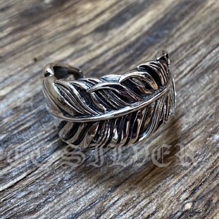 แหวนขนนก เงินแท้ ฟรีไซส์ Feather Ring Sterling Silver 925 NSRG1200