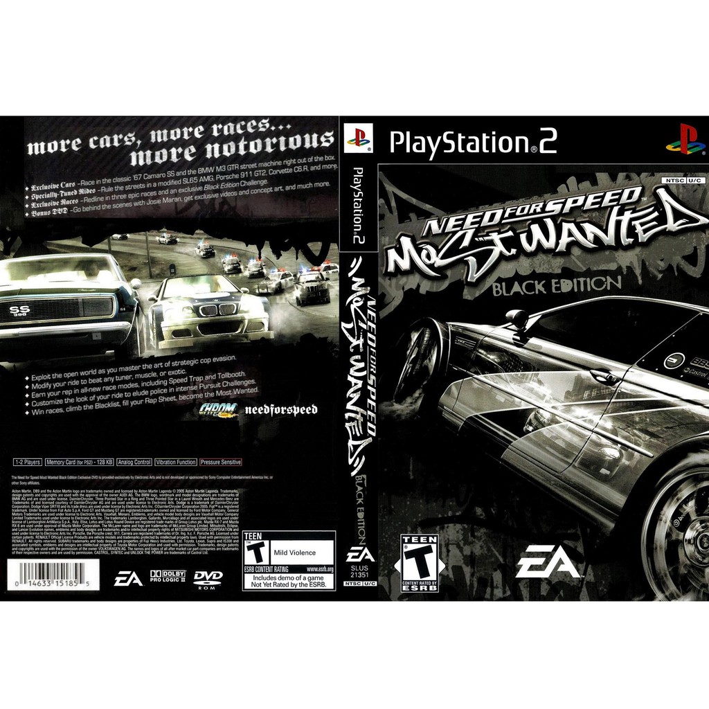 เกมส์ Need for Speed Most Wanted Black Edition (PS2) สำหรับเครื่องที่แปลงระบบแล้วเท่านั้น