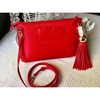 ❤️❤️Tory Burch Tassel Leather Clutch Crossbody Bag Black # 50671 0718❤️