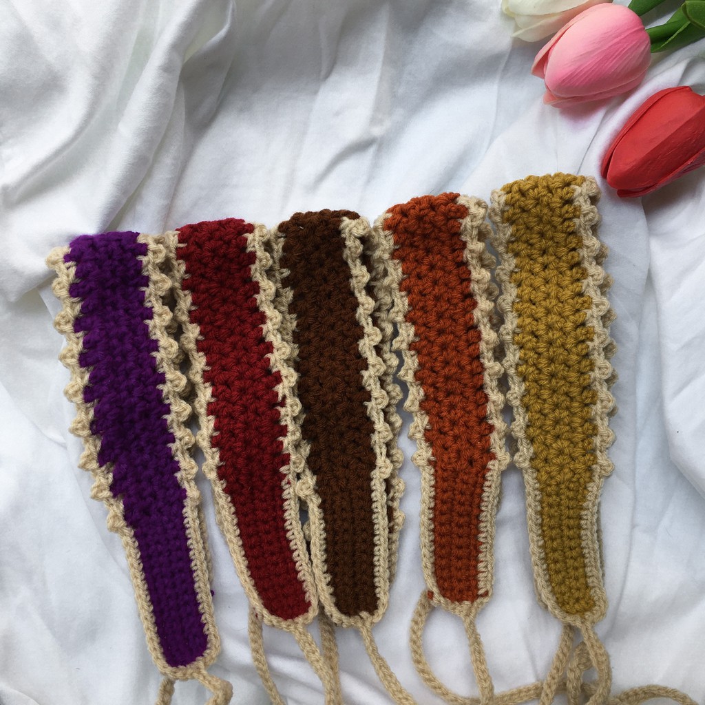 ที่คาดผมไหมผม เอิร์ธโทน ˚⋆ earthtone crochet headband