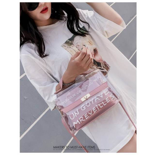Tasmurah88_un Voyage Merveils Mica กระเป๋าถือโปร่งใส