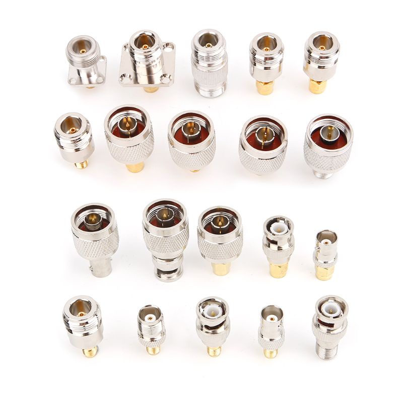 WU 20 ชิ้น N ประเภท BNC TNC SMA RF Connector Adapter Kit Test Converter
