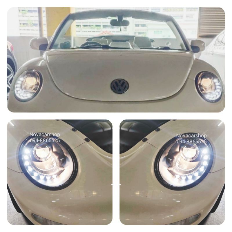 ไฟหน้า​ ไฟหน้า​แต่ง​โปรเจค​เตอร์​ VW​ BEETLE​ 1998-2006​ โคมดำ