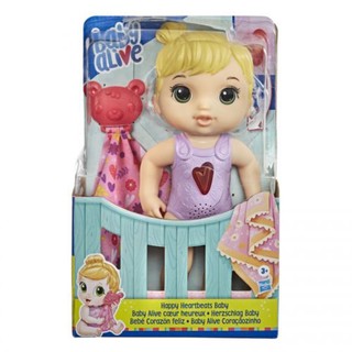 Baby Alive Happy Heartbeats Baby Doll ตอบสนองต่อการเล่นด้วยเสียง 10+ และหัวใจกระพริบของเล่นสำหรับเด็กอายุ 3 ปีขึ้นไป