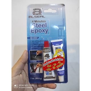 กาวแห้งเร็วเพียง 4 นาที กาวอีพ็อคซี่งานเหล็ก ALSEAL AS-2002 56.8 กรัม Fast-drying in just 4 minutes, ALSEAL AS-2002 epox