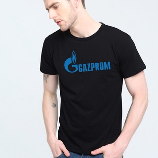 เสื้อยืด พิมพ์ลายโลโก้ Seven Sisters Oil Giant Gazprom สําหรับผู้ชายS-5XL