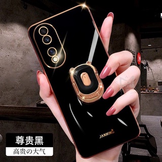 In Stock เคส Handphone Case for Huawei Nova Y90 Y70 Honor 70 X8 X9 5G 2022 New Plating Ultra Thin Casing with Fashion Bear Stand Shockproof Protective Back Cover Silicagel Soft Case เคสโทรศัพท์