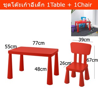 ชุดโต๊ะเก้าอี้เด็ก สุดคุ้ม โต๊ะ 1ตัว + เก้าอี้ 1ตัว สำหรับ เด็กอนุบาล Kid Table and Chair for Kids 0-6 Ys – 1 Table + 1C