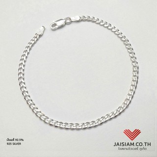 JaiSiamJewelry สร้อยข้อมือเงินแท้ ลายเลส ยาว7.5-5นิ้ว กว้าง 3mm น้ำหนัก 3.3g. รุ่น MSB-10