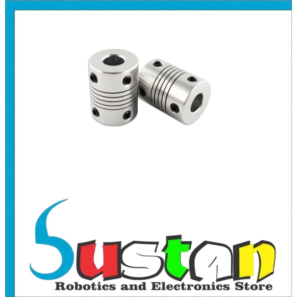 ข้อต่อแบบยืดหยุ่น D19 L25 6x8MM Coupler แคลมป์เพลาอลูมิเนียม