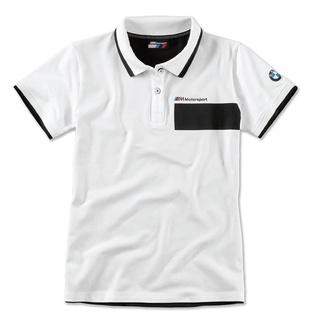 BMW Motorsport Logo เสื้อโปโลสตรี  สีขาว/ดำ ไซต์ XS-XL