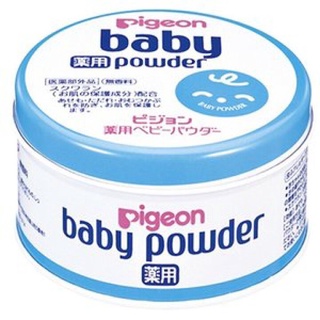 ใส่โค้ด Tony69 ลด5% Pigeon medicated baby powder blue 150g แป้งเด็กเนื้อละเอียดและอ่อนโยน