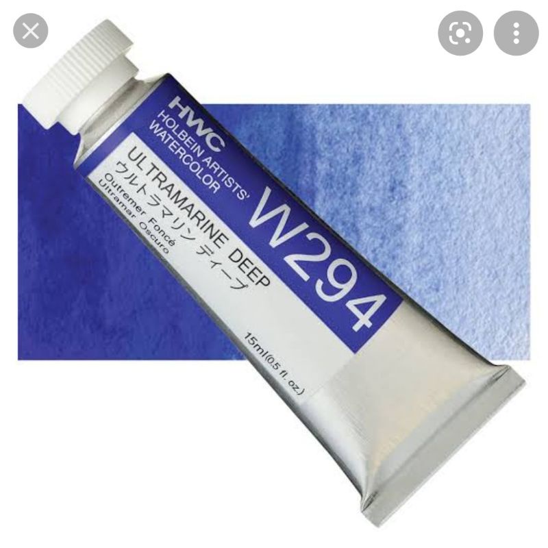 Ultramarine Deep 5/15/60 มล W094/W294/WW094 SerA สีน้ำ โฮลเบน Holbein Artist Watercolor ホルベイン透明水彩絵具