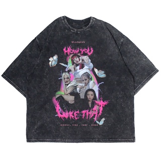 เสื้อยืดโอเวอร์ไซส์TSHIRTฝ้ายเสื้อยืด พิมพ์ลาย Black PINK Low YOU THAT WASHING VINTAGE สําหรับผู้ชายs-5xlS-3XL