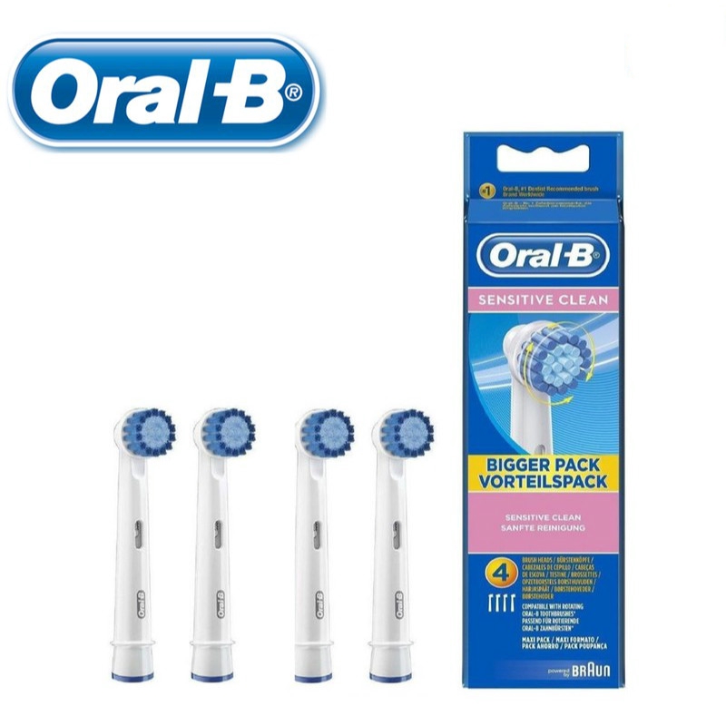 Oral B Vitality หัวแปรงสีฟันไฟฟ้า หัวแปรงสีฟัน 4 หัว ปากที่บอบบาง 4*Sensitive Clean Toothbrush Head